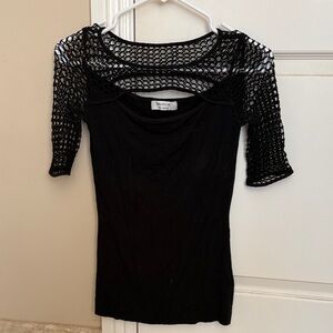 Bailey 44 Black Crochet Sleeve Blouse
